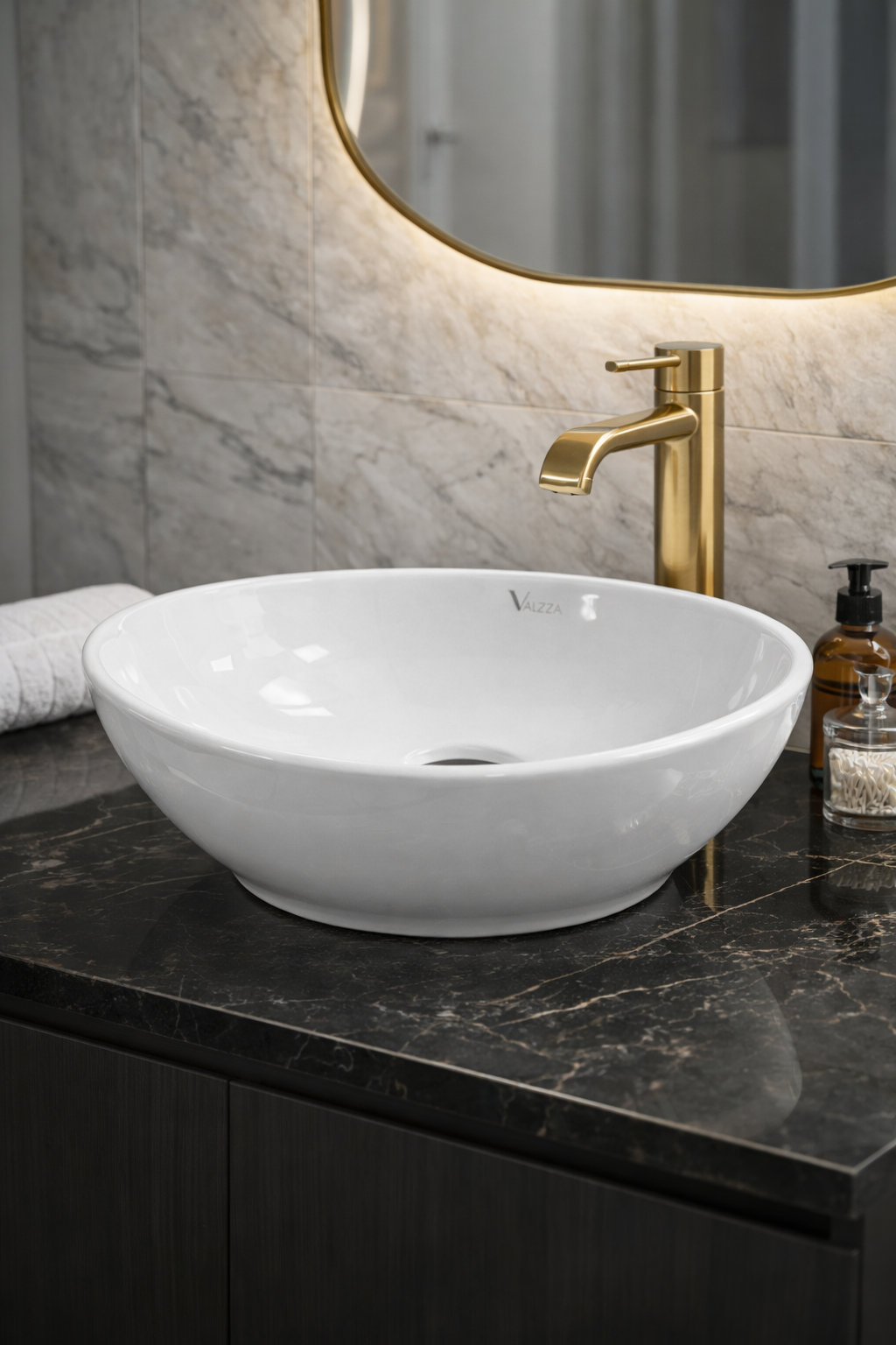 Lavamanos ovalado de sobreponer blanco