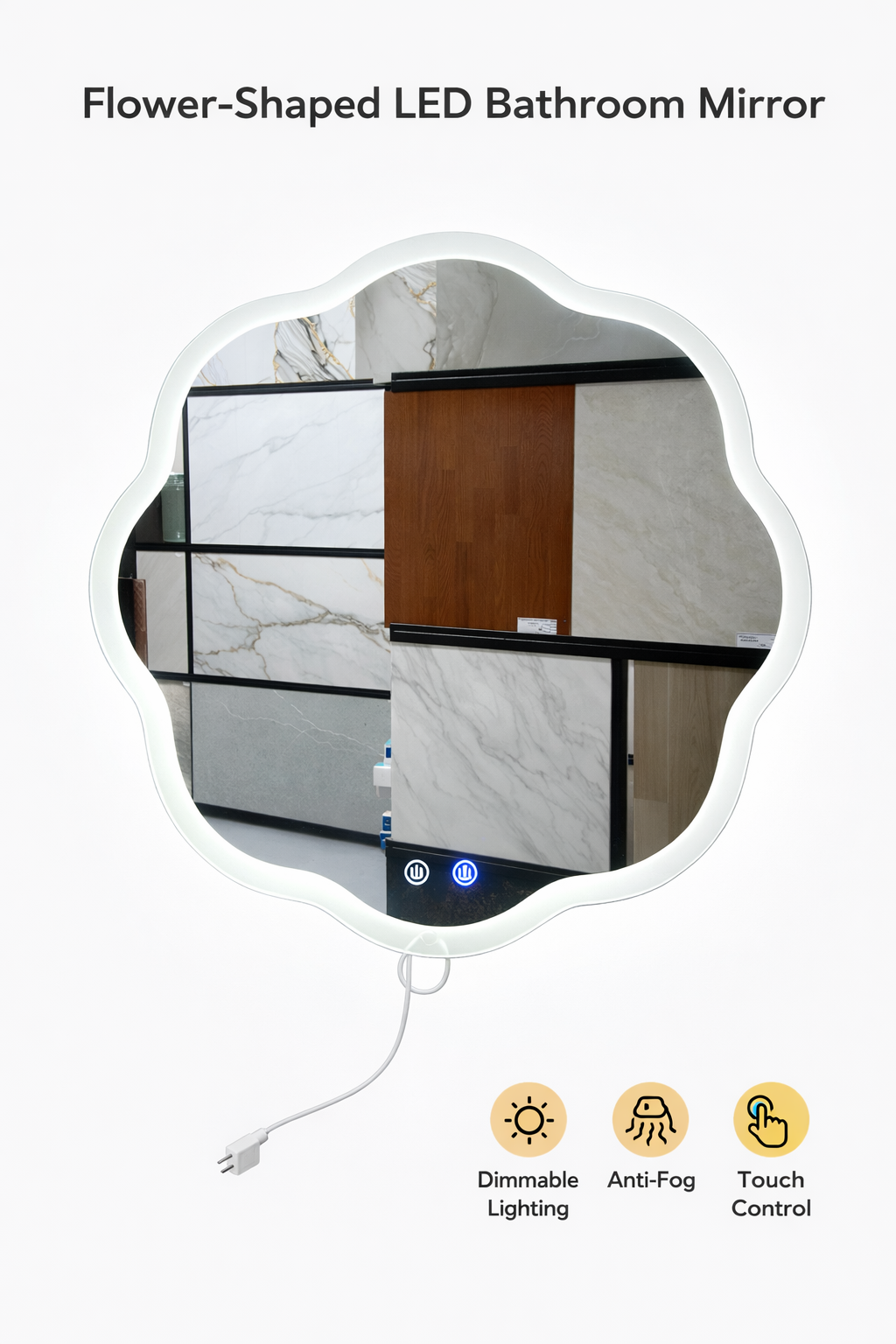 Espejo led flor 60cm