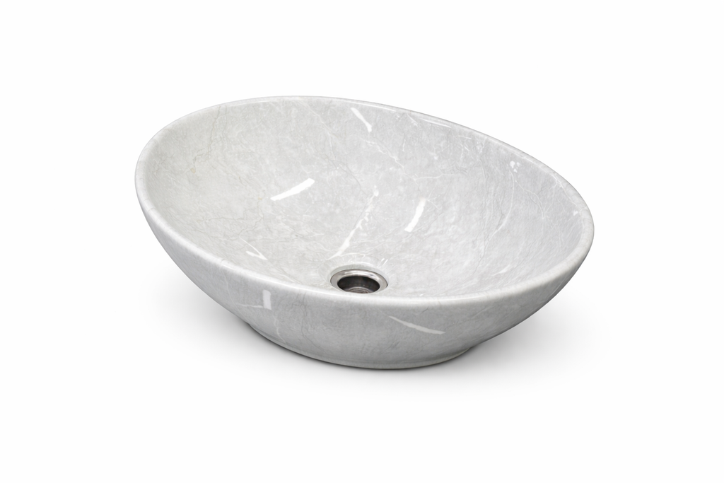 Lavamanos Sobreponer en Mármol Gris 42x33 cm – Diseño Moderno