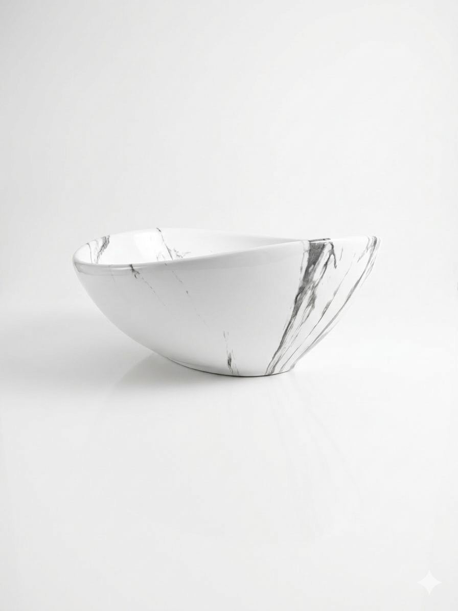 Lavamanos de Sobreponer Tipo Vessel Blanco Marmoleado Elite