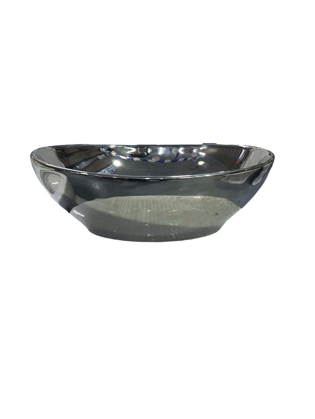 Lavamanos de Sobreponer Ovalado Plata Espejo 41 × 34 × 15 cm – Diseño Moderno y Elegante