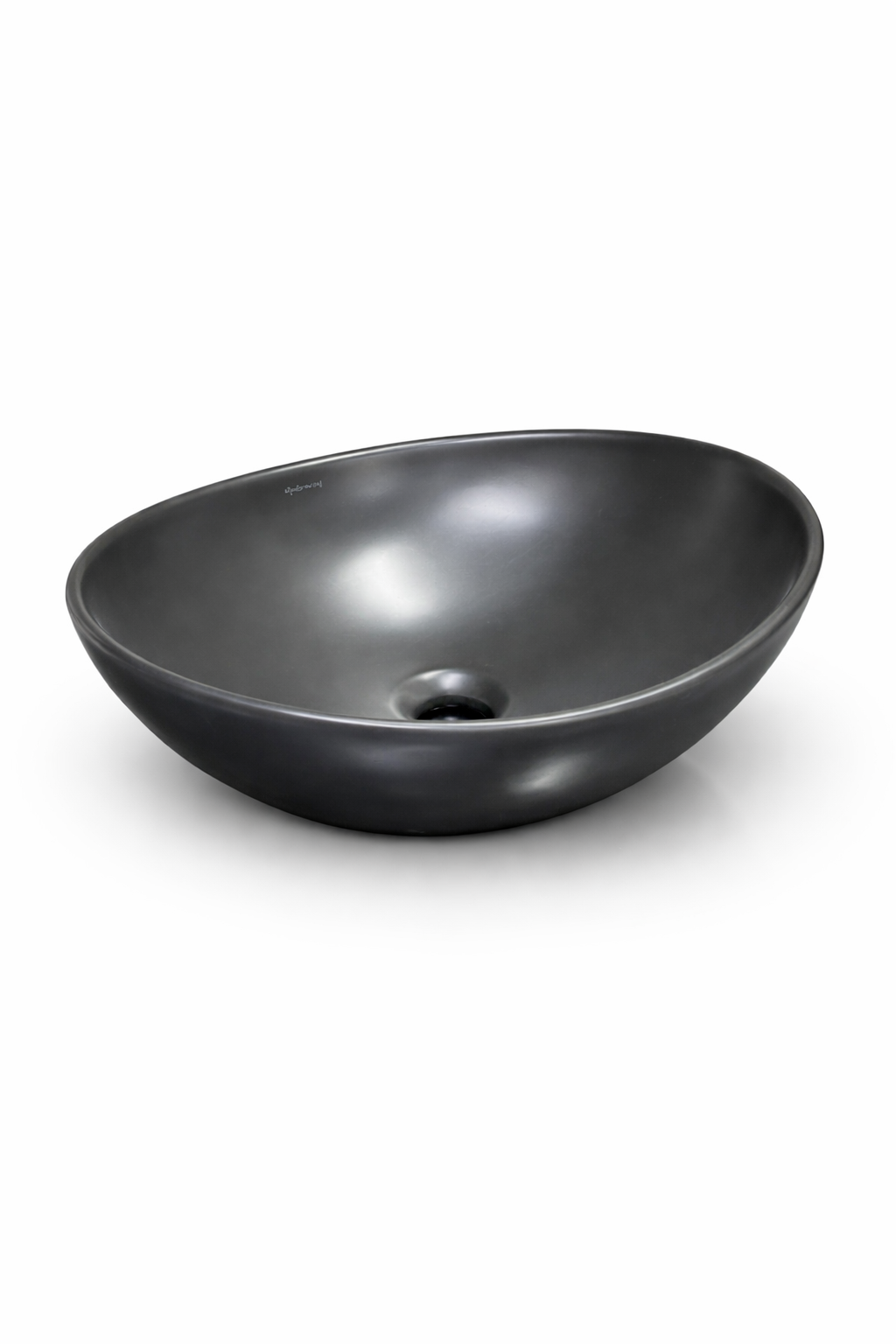 Lavamanos de Sobreponer Ovalado Negro Mate en Porcelana Diseño Moderno