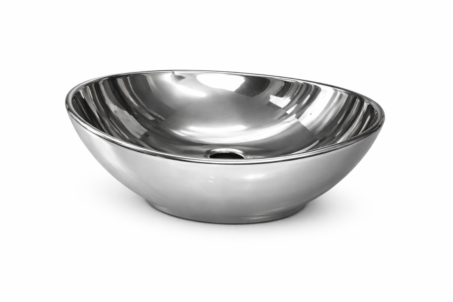 Lavamanos de Sobreponer Ovalado Plata Espejo 41 × 34 × 15 cm – Diseño Moderno y Elegante