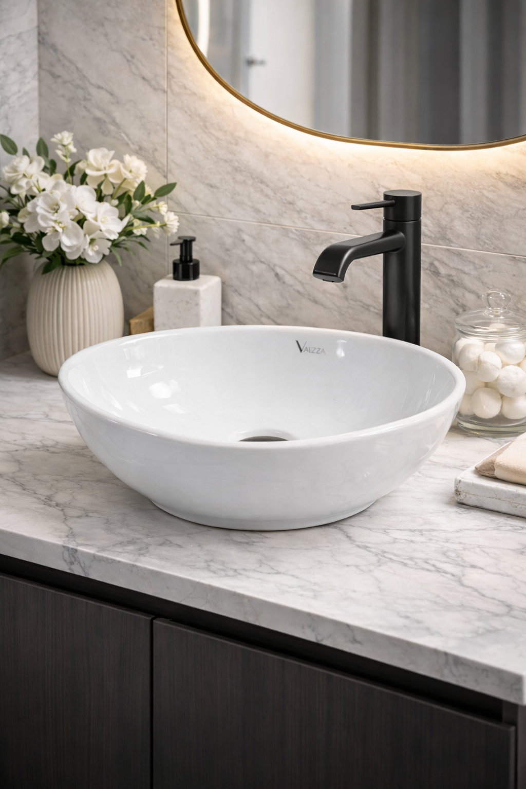 Lavamanos ovalado de sobreponer blanco