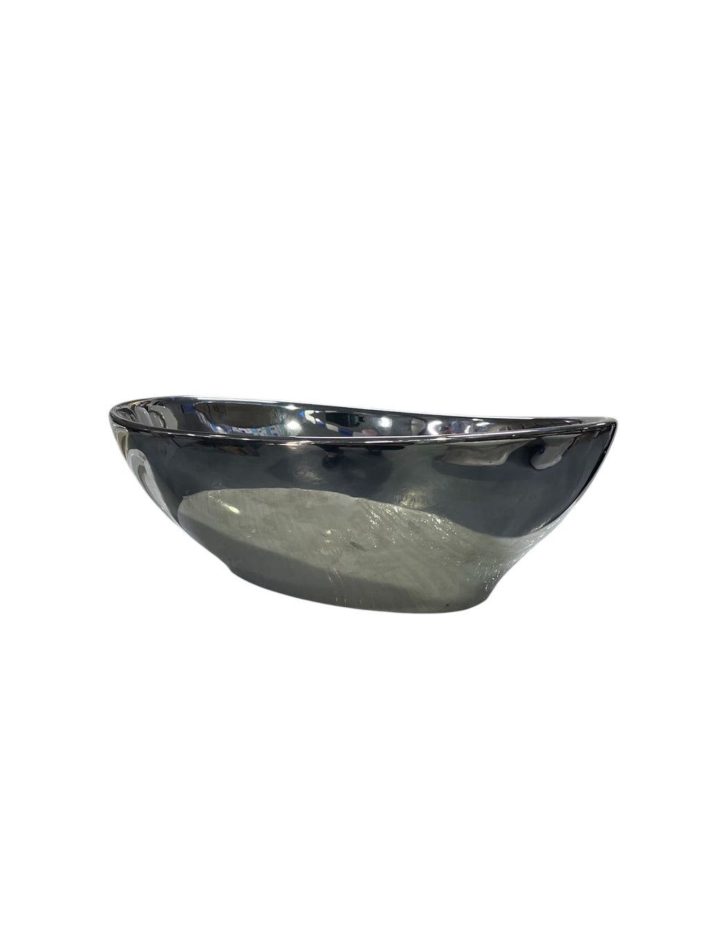 Lavamanos de Sobreponer Ovalado Plata Espejo 41 × 34 × 15 cm – Diseño Moderno y Elegante