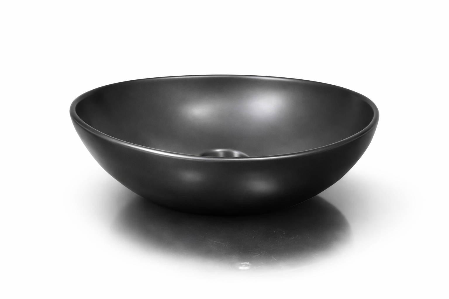 Lavamanos de Sobreponer Ovalado Negro Mate en Porcelana Diseño Moderno