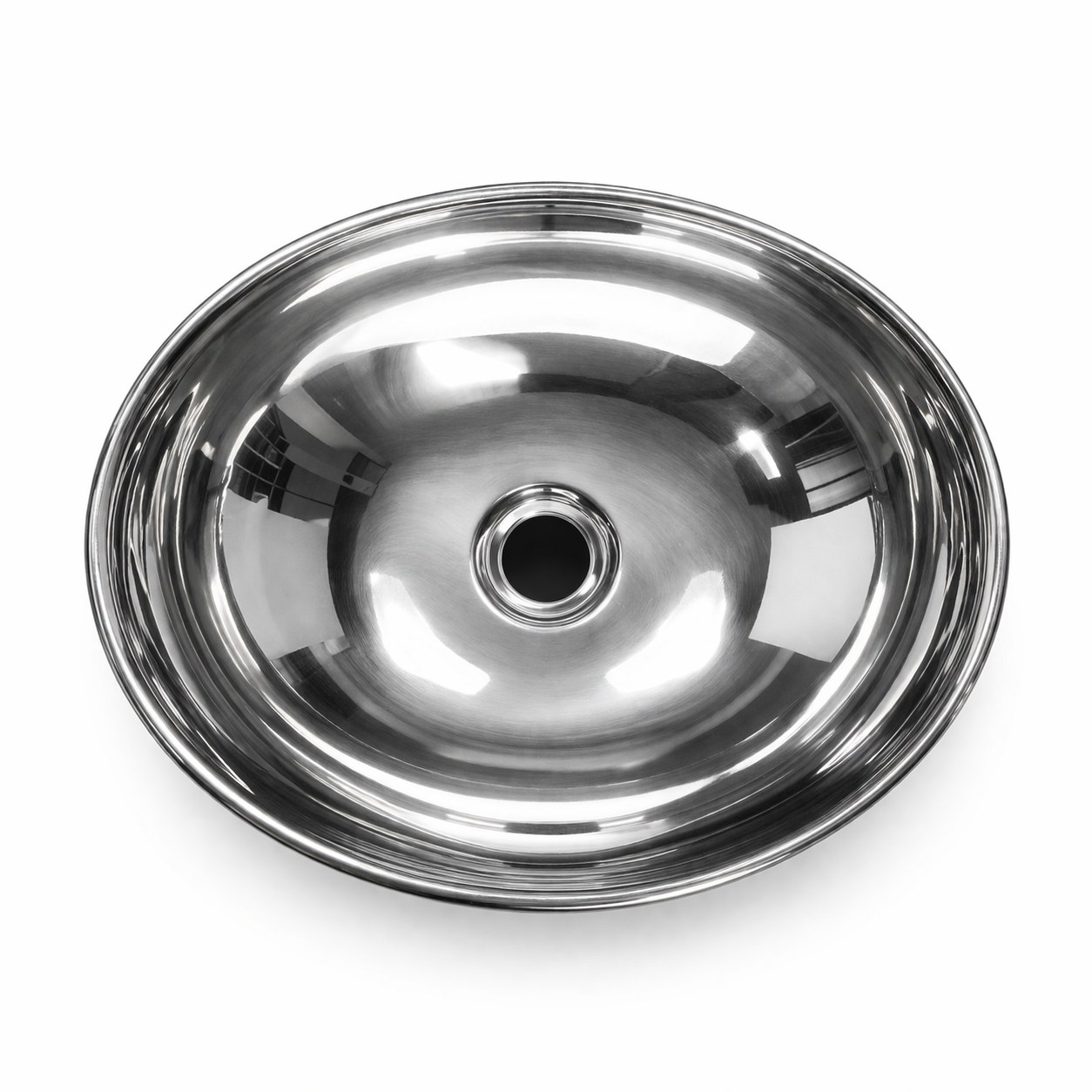 Lavamanos de Sobreponer Ovalado Plata Espejo 41 × 34 × 15 cm – Diseño Moderno y Elegante