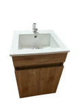 Mueble de Baño Flotante 41x41 cm con Lavamanos en Porcelana y Gabinete en Madera – Diseño Moderno