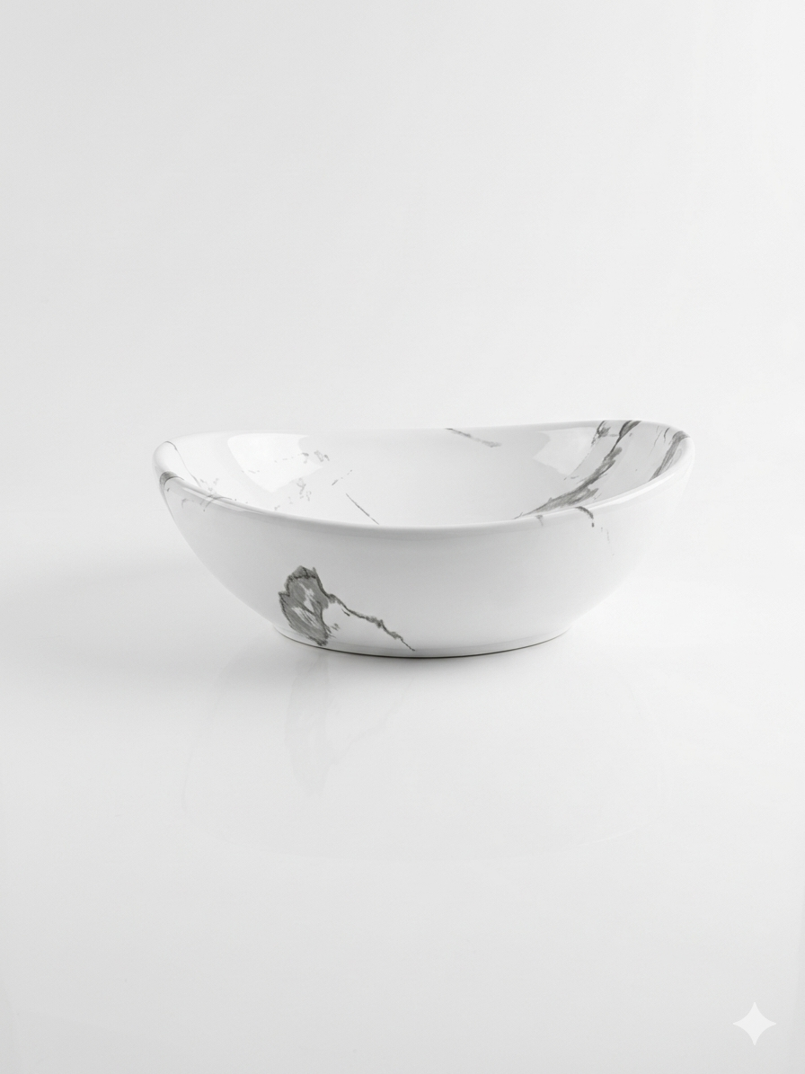 Lavamanos de Sobreponer Tipo Vessel Blanco Marmoleado Elite