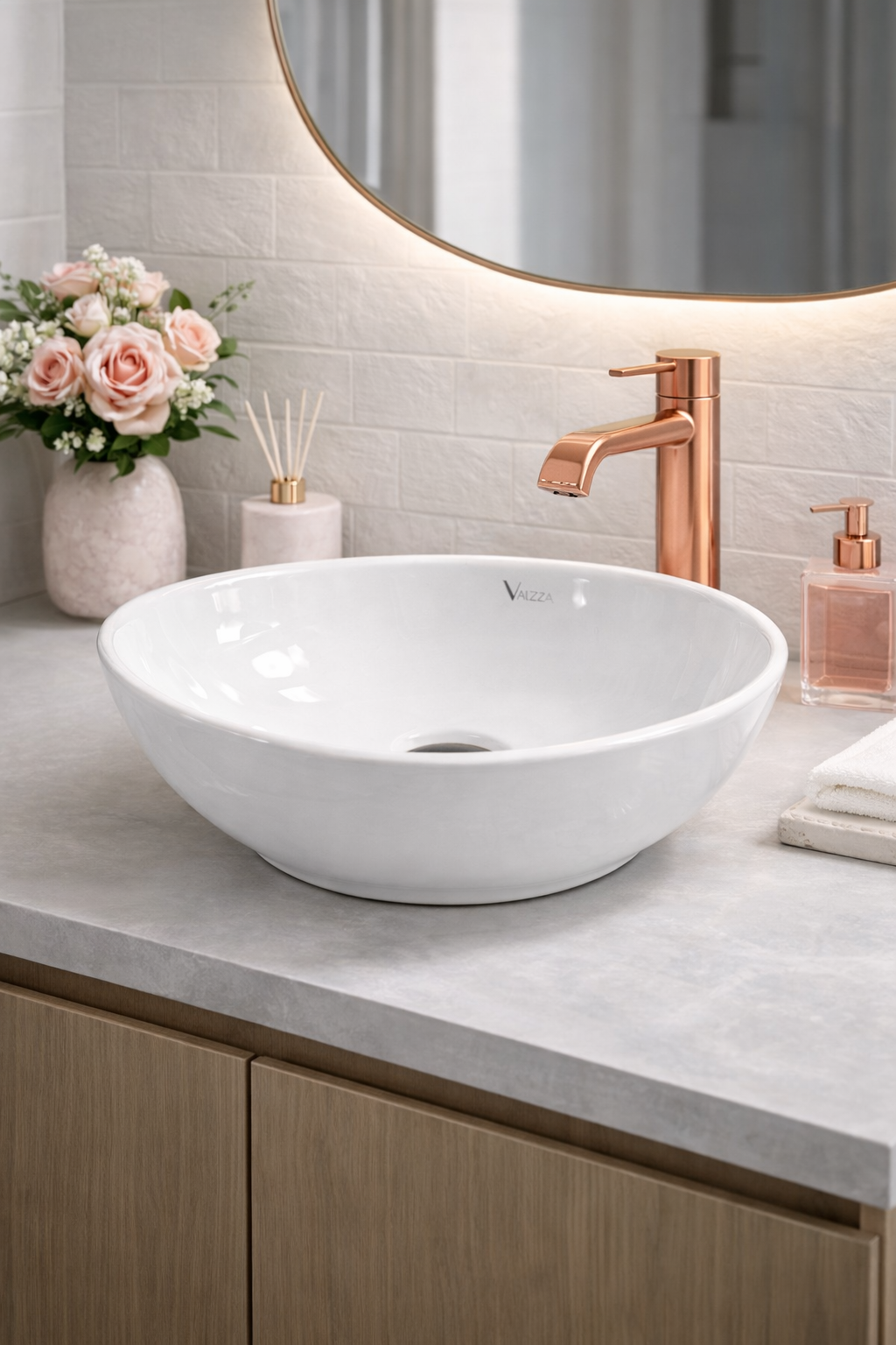 Lavamanos ovalado de sobreponer blanco