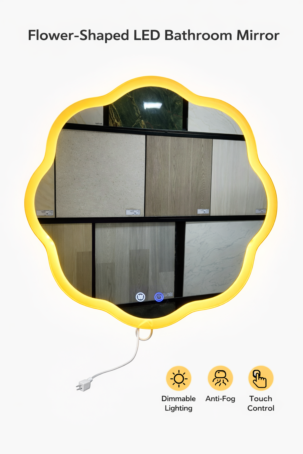 Espejo led flor 60cm